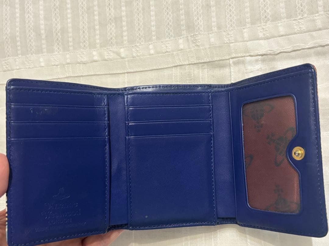 ヴィヴィアンウエストウッド三つ折りがま口財布 チェックカラー