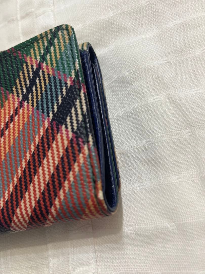 ヴィヴィアンウエストウッド三つ折りがま口財布 チェックカラー