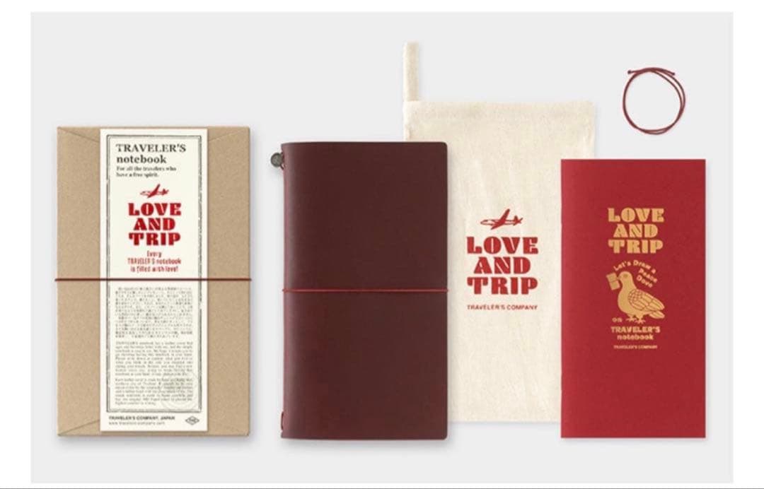 トラベラーズノート　LOVE AND TRIP限定ノートセット+布バッグ+バッジ