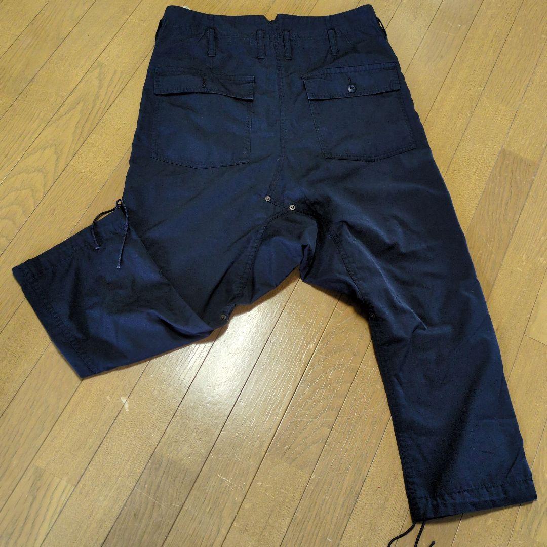 ネイビー サルエルパンツ ドローストリング付き
