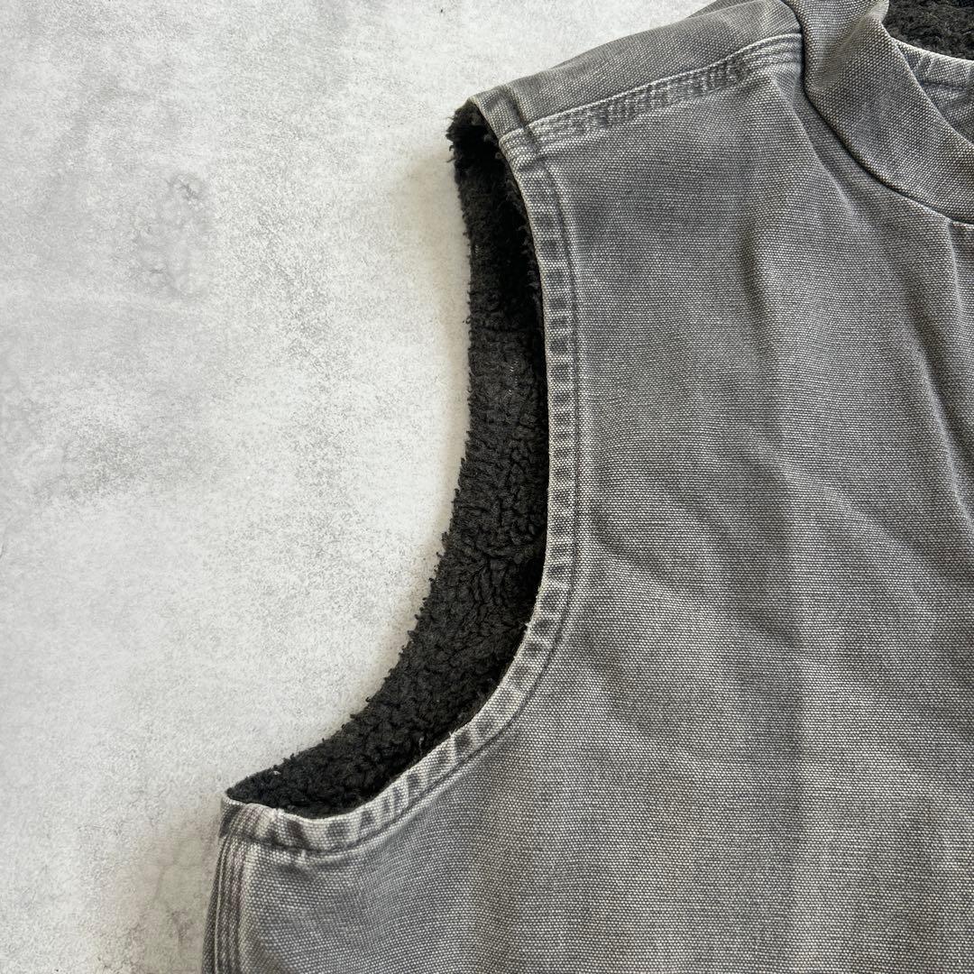 カーハート　carhartt ダックベスト　グッドフェード　ボア　L グレー