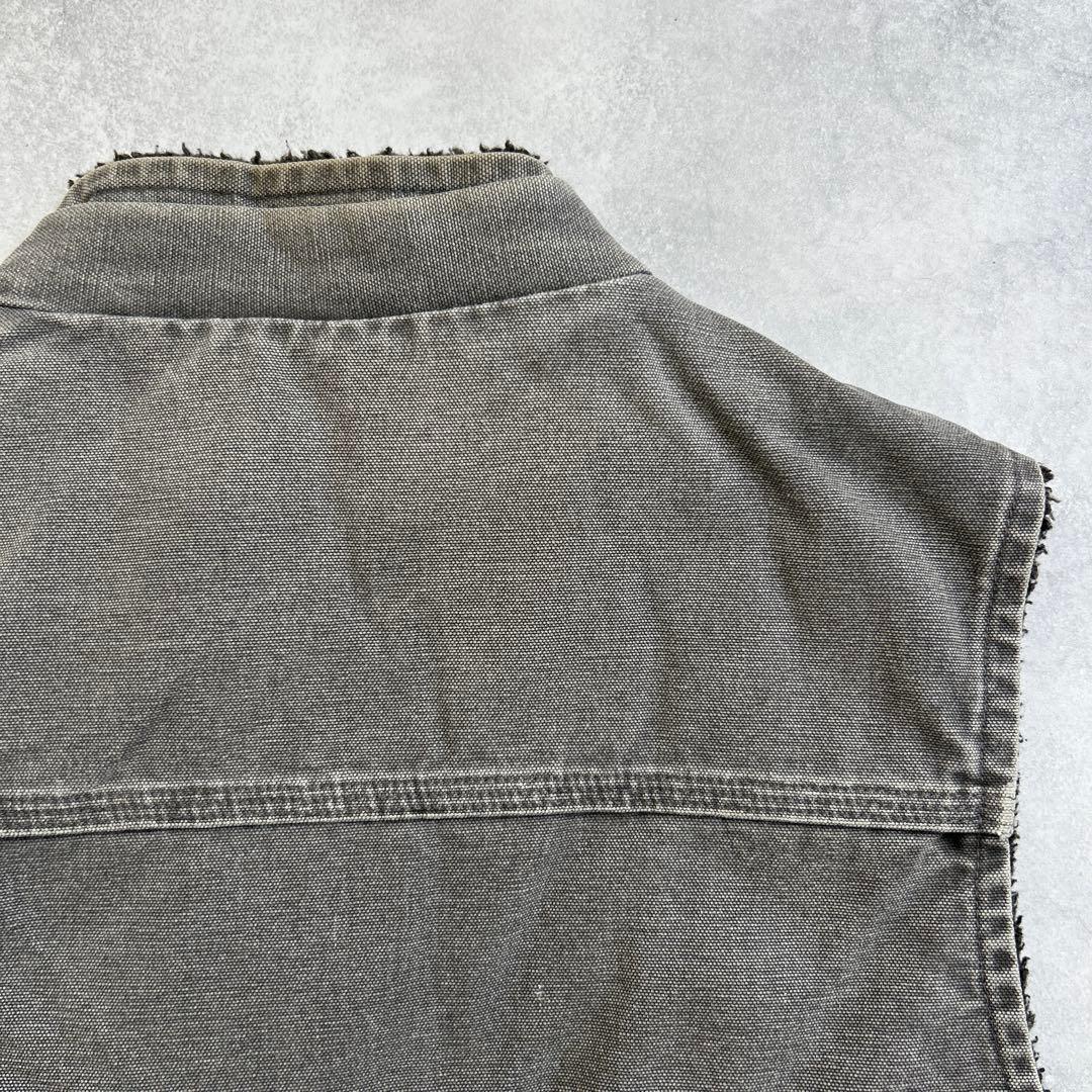 カーハート　carhartt ダックベスト　グッドフェード　ボア　L グレー