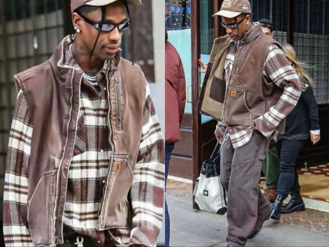 カーハート　carhartt ダックベスト　グッドフェード　ボア　L グレー