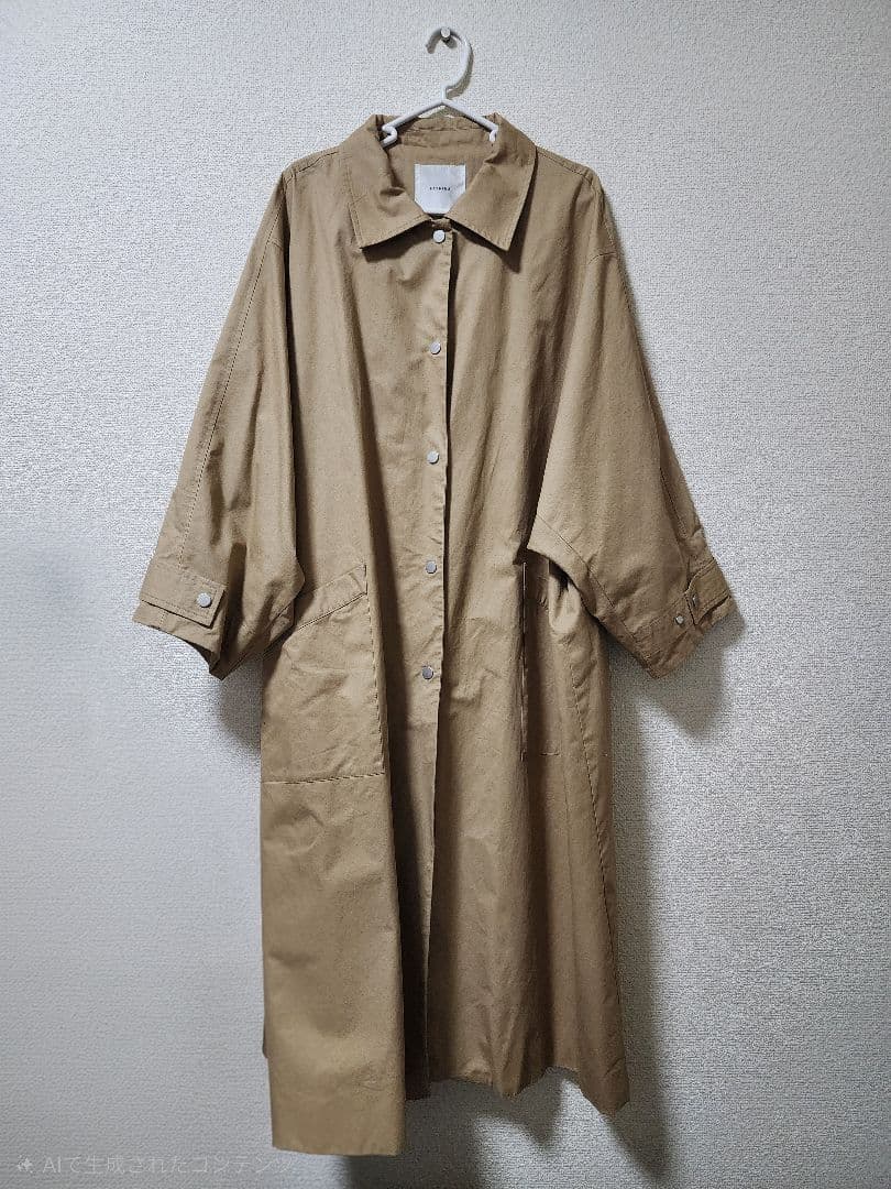 FASHIRU ステンカラーコート ベージュ ロング