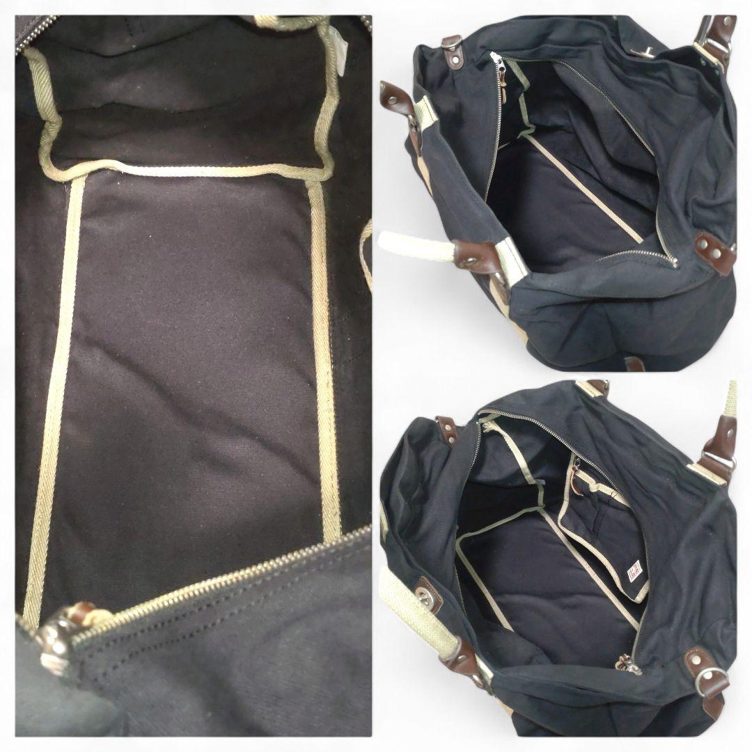 美品　帆布工房　2WAY ボストンバッグ　Lサイズ　ブラック　大容量