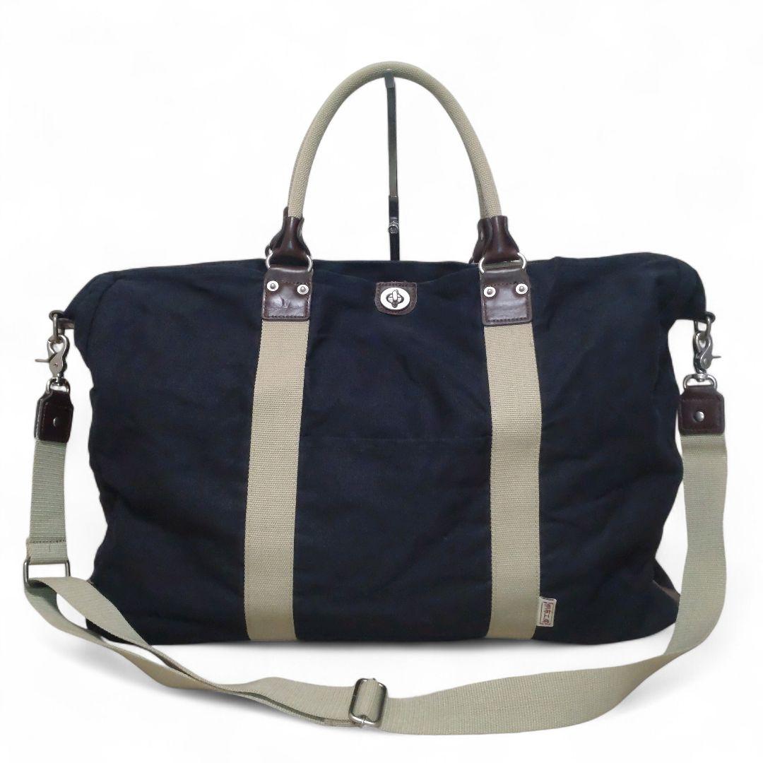 美品　帆布工房　2WAY ボストンバッグ　Lサイズ　ブラック　大容量