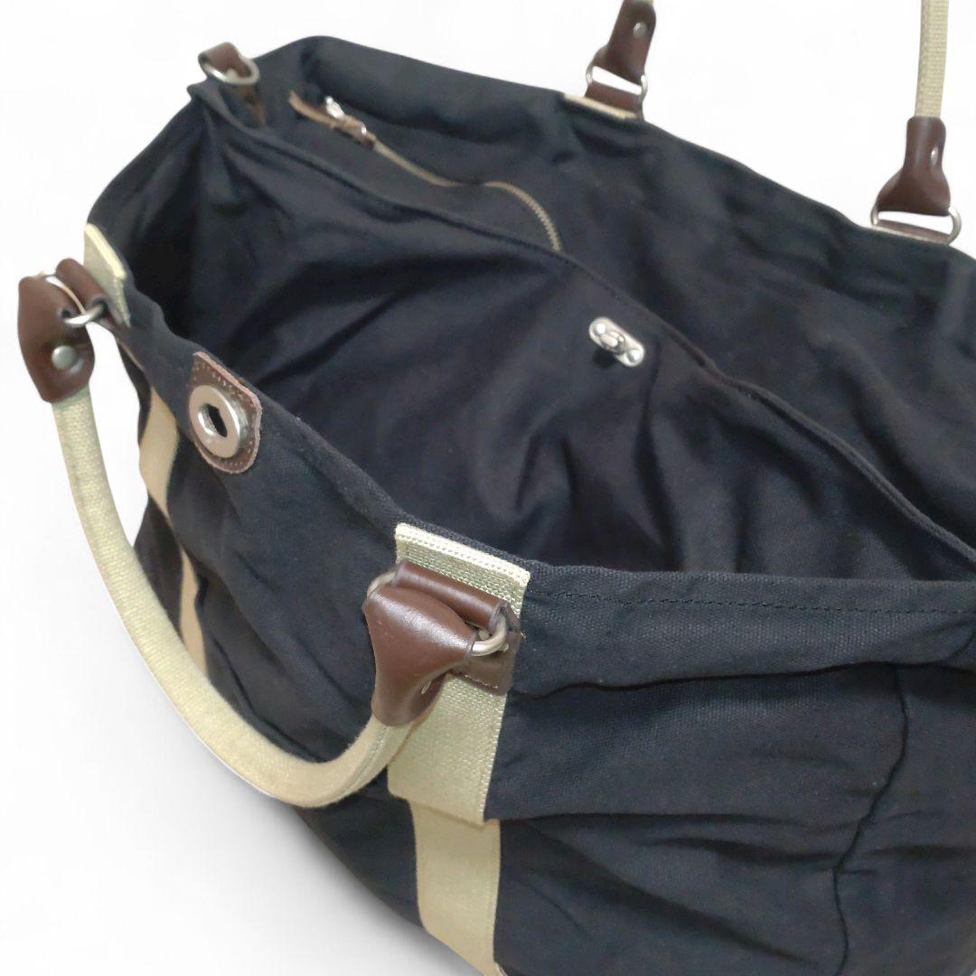 美品　帆布工房　2WAY ボストンバッグ　Lサイズ　ブラック　大容量