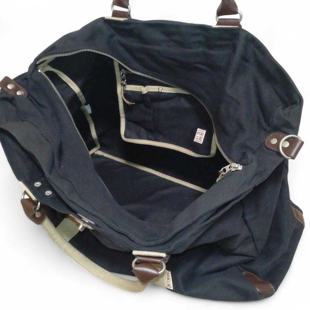 美品　帆布工房　2WAY ボストンバッグ　Lサイズ　ブラック　大容量