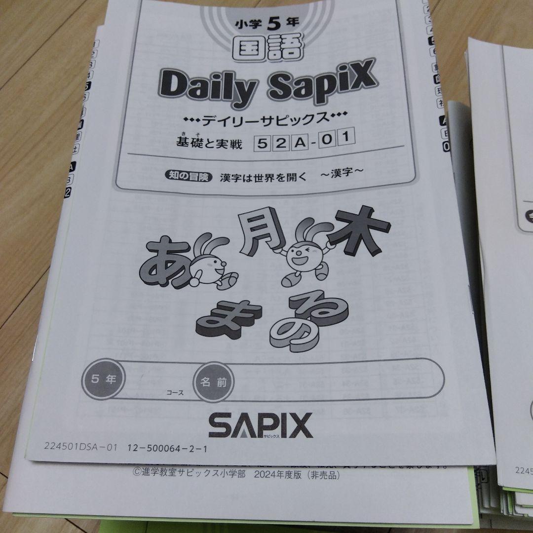 Sapix サピックス５年国語教材　2024