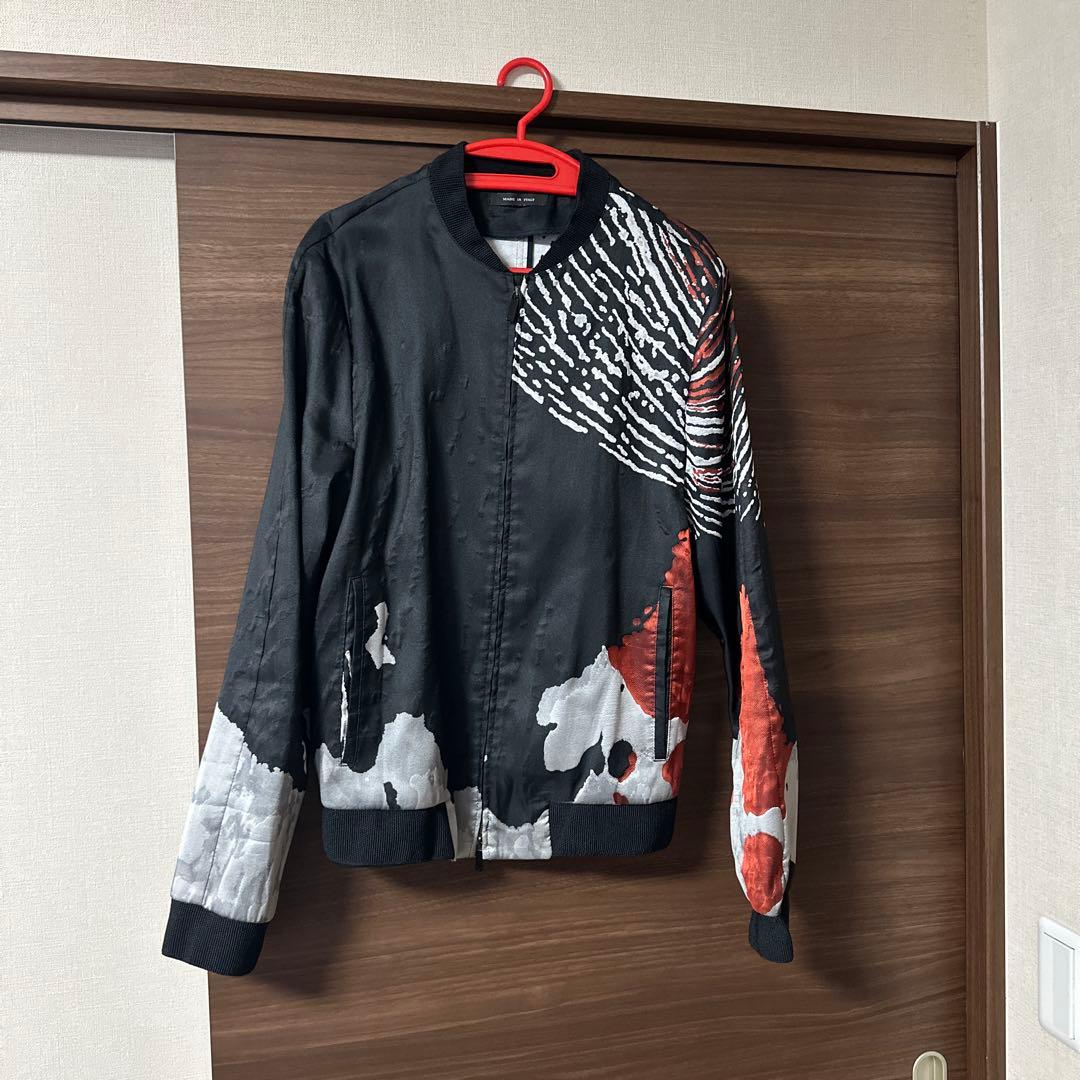 黒龍　EMPORIO ARMANI 指紋柄 ボンバージャケット　46