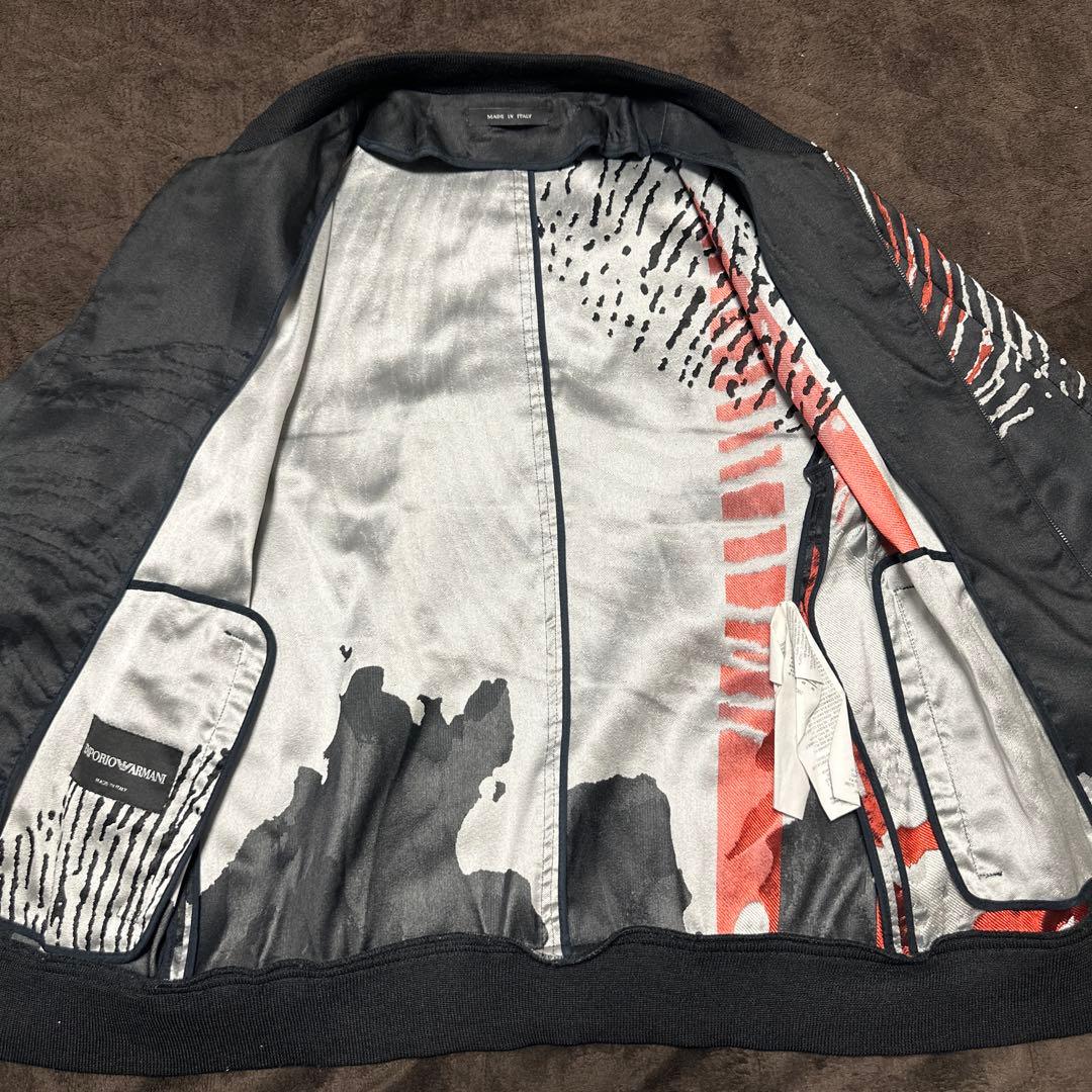 黒龍　EMPORIO ARMANI 指紋柄 ボンバージャケット　46