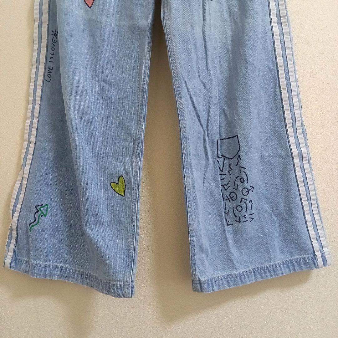 adidas　FIORUCCI　デニムトラックパンツ　刺繍　サイドボタン
