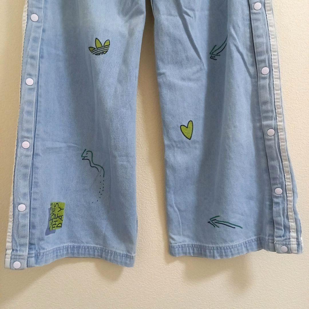 adidas　FIORUCCI　デニムトラックパンツ　刺繍　サイドボタン
