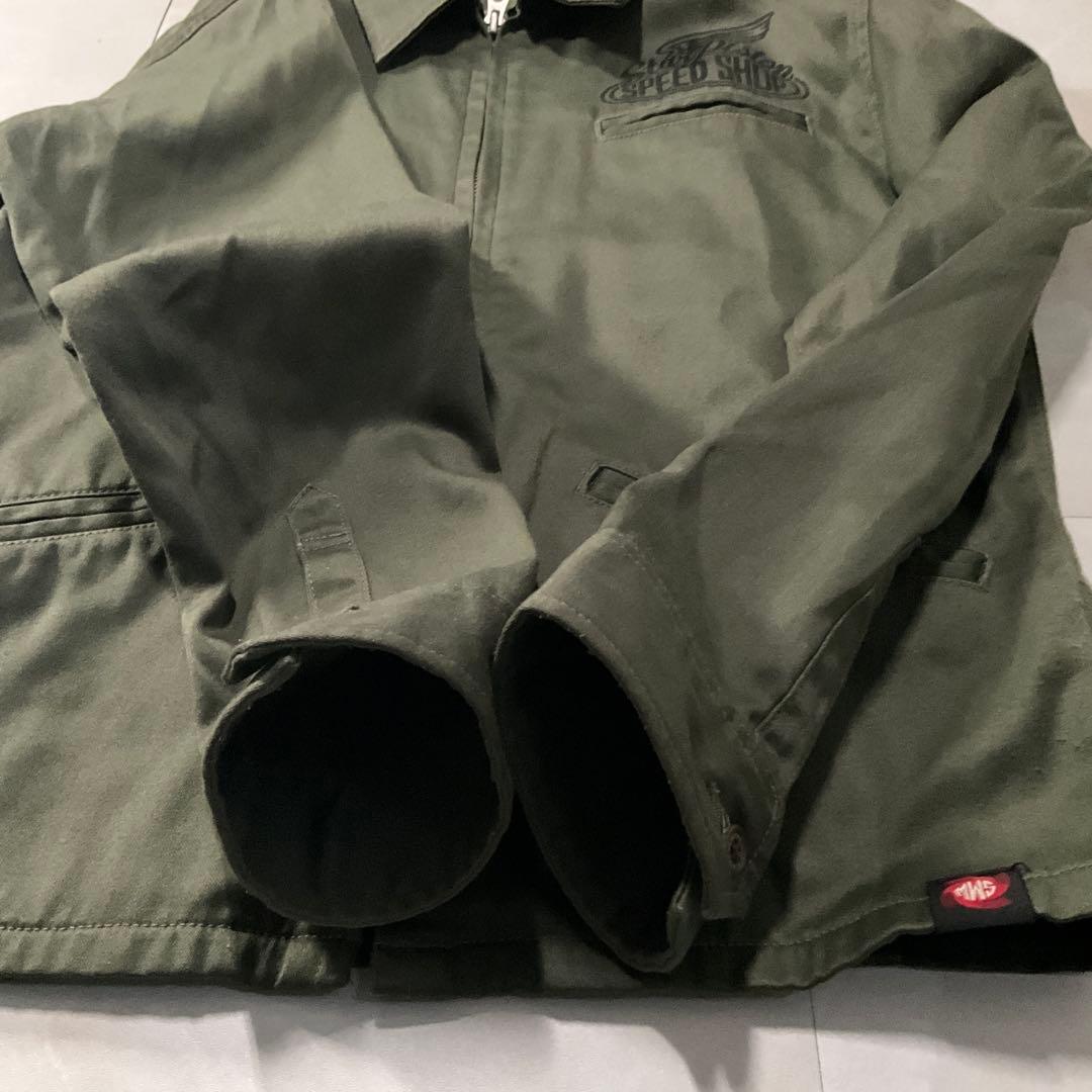 M.W.S ワークジャケット ミリタリー カーキ 背面ビッグロゴ M