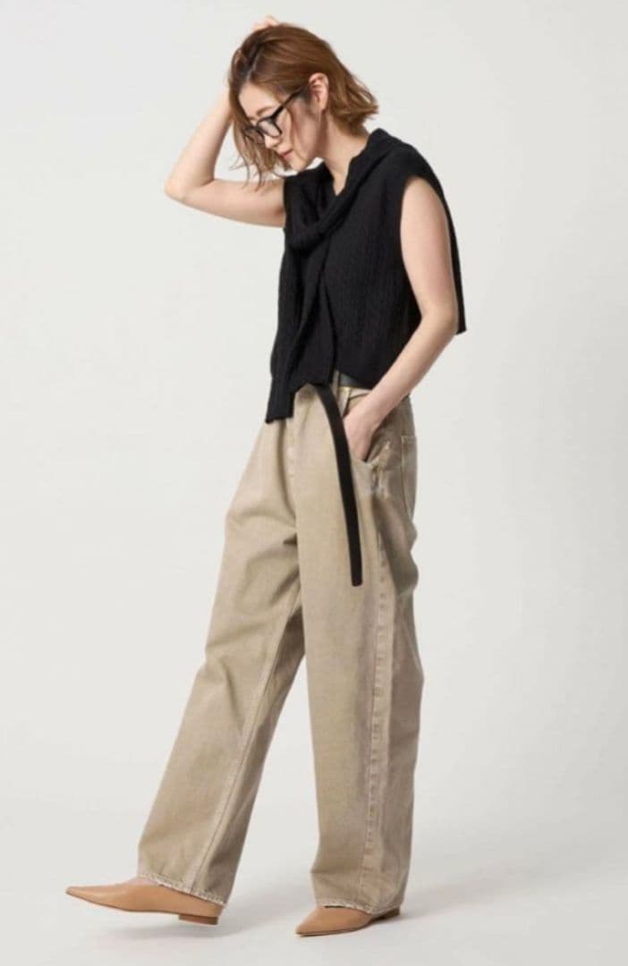 upper hights for conte ベージュデニムパンツ　24 美品
