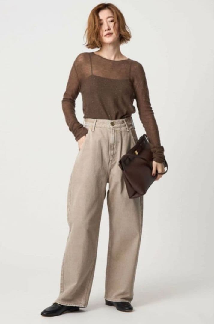 upper hights for conte ベージュデニムパンツ　24 美品