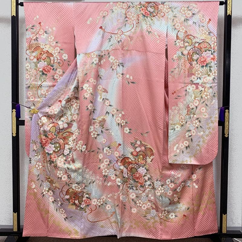602z34☆振袖 小柄な方にも 古典柄 ピンク☆美品 成人式 結婚式 十三参り