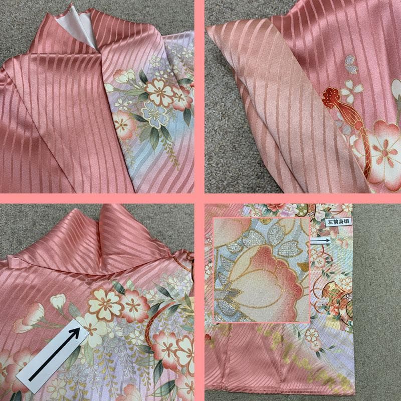 602z34☆振袖 小柄な方にも 古典柄 ピンク☆美品 成人式 結婚式 十三参り