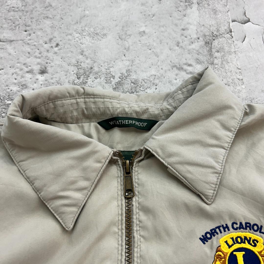 マ*ん様 WEATHERPROOF　スイングトップ　L　ベージュ　刺繍　古着