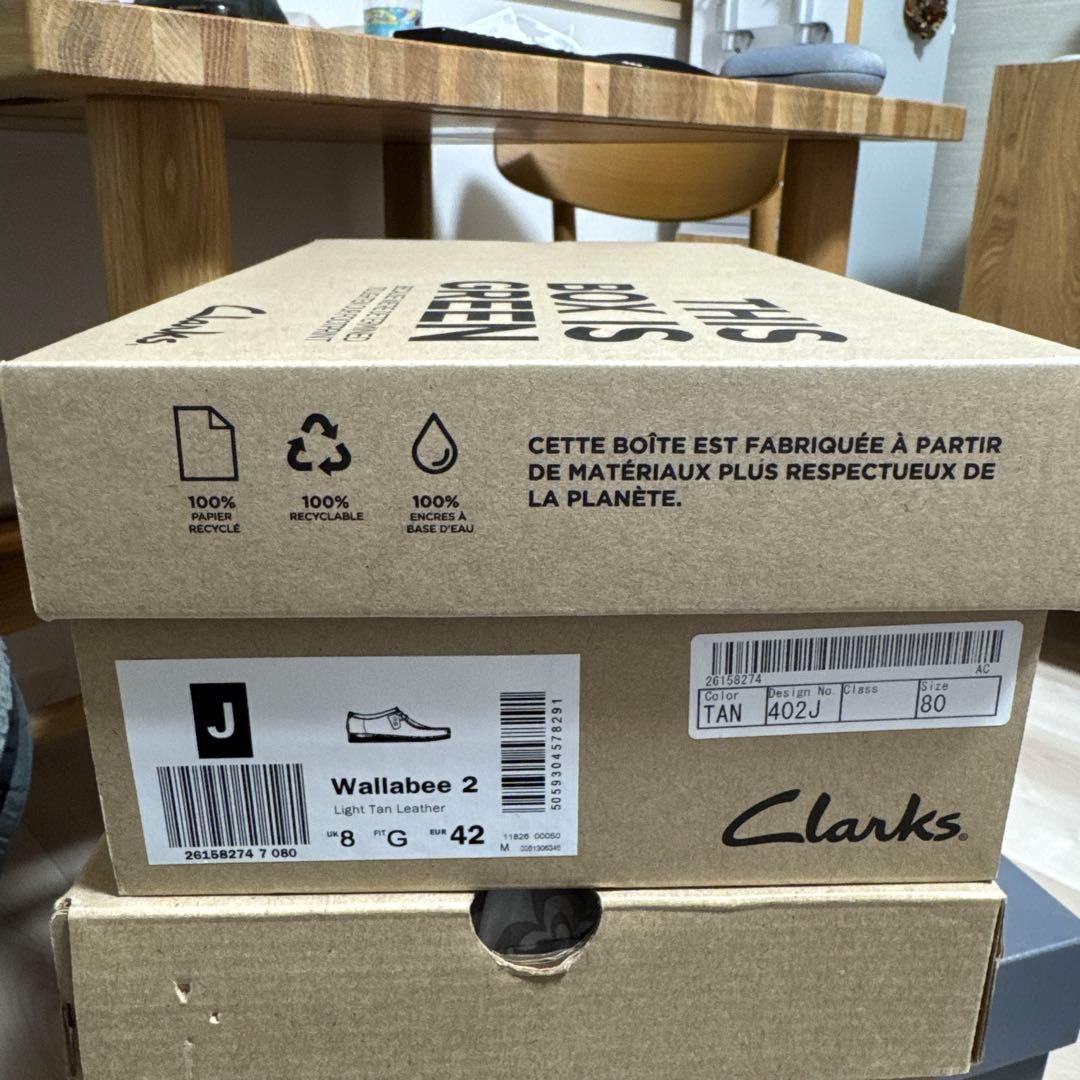 クラークス ワラビー ライトタン UK8 CLARKS