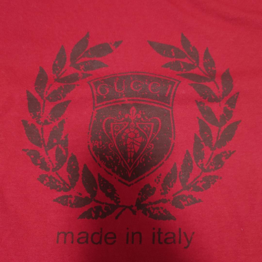 GUCCI　Tシャツ　Made in italy　グッチ　エンジ