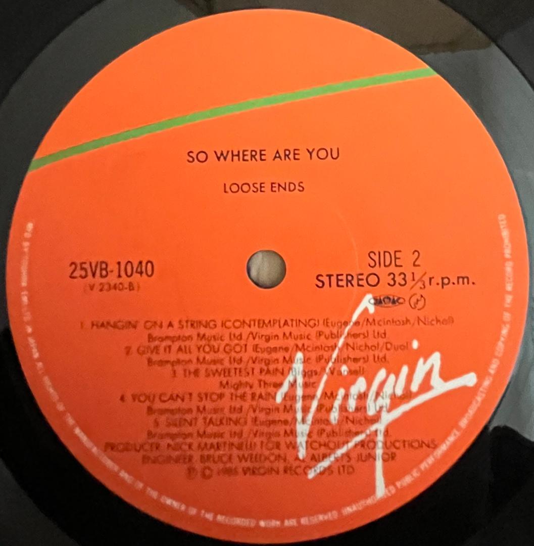 LP Loose Ends – So Where Are You? 日本盤帯付