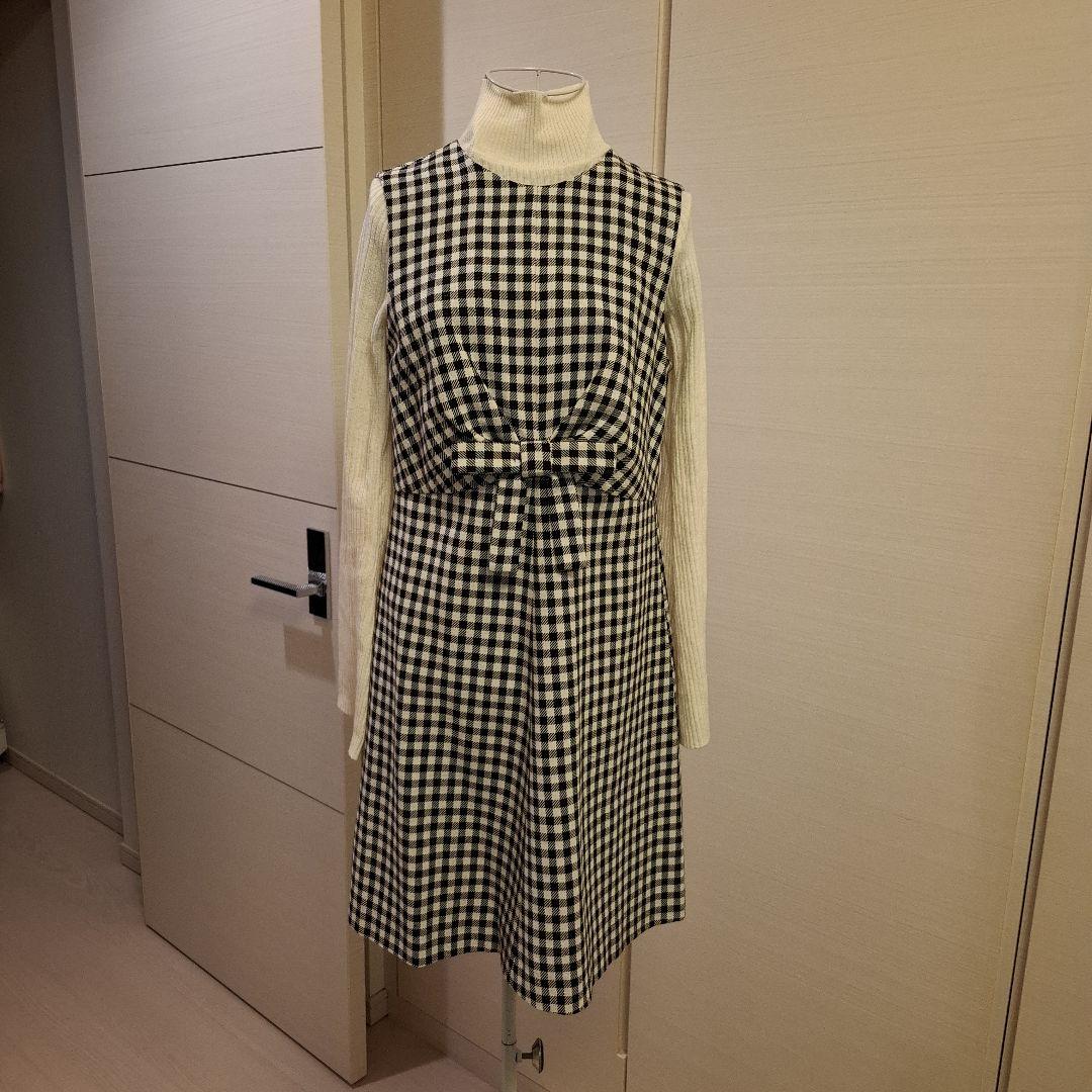 超美品❗レッドヴァレンチノチェックワンピース