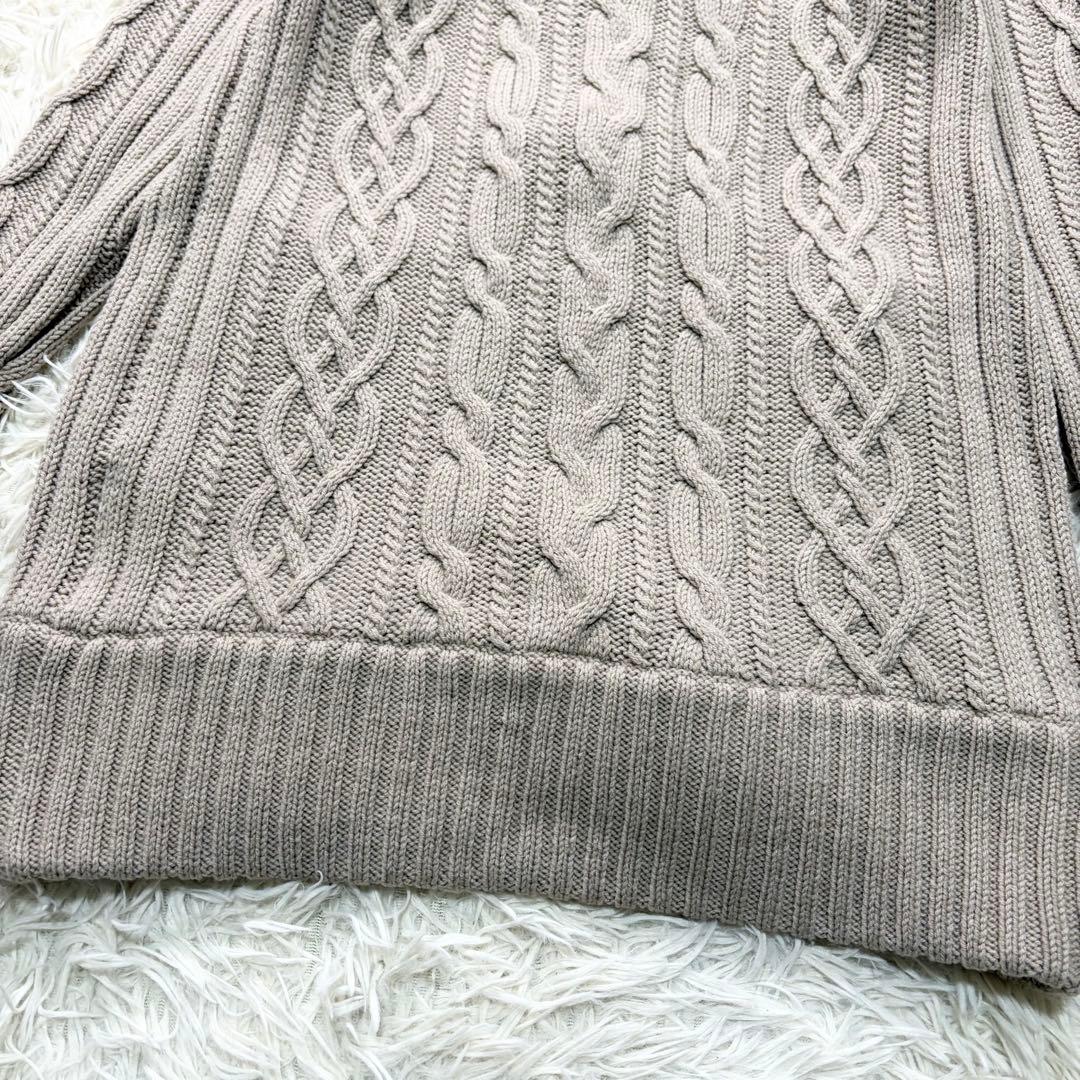 ✨美品✨バーバリーブルーレーベル　ダッフルニットカーディガン　フード　ケーブル編