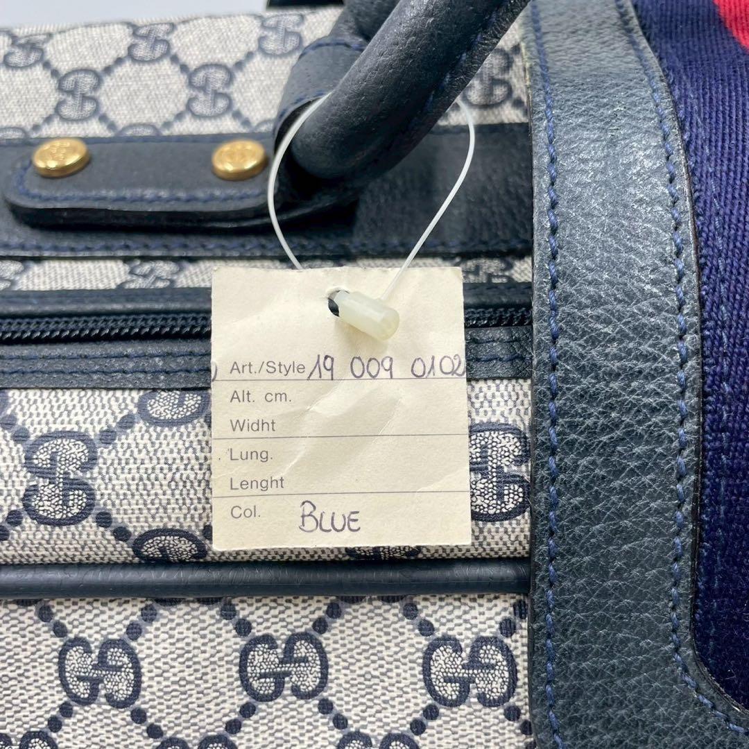【極美品】 GUCCI グッチ ボストンバッグ トラベルバッグ ネイビー 紺