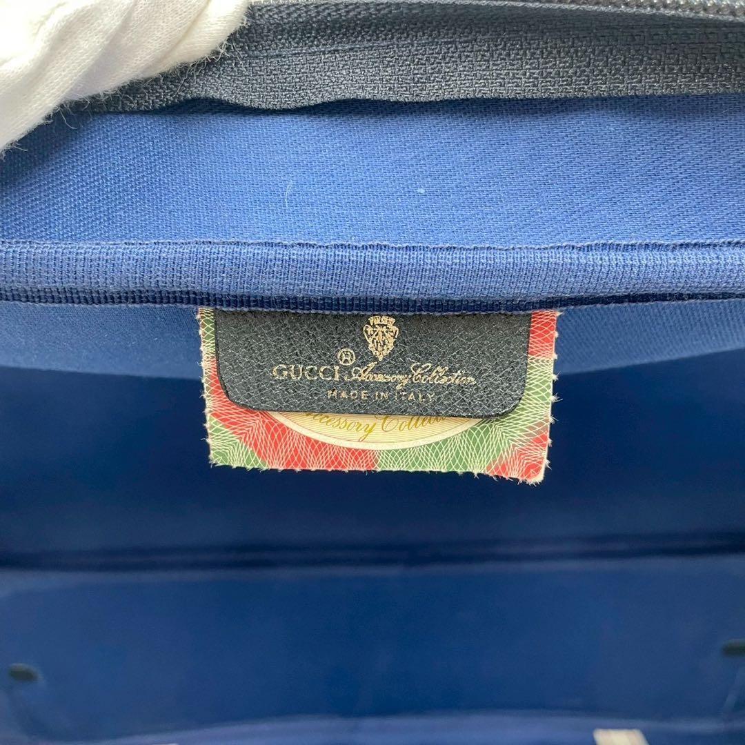 【極美品】 GUCCI グッチ ボストンバッグ トラベルバッグ ネイビー 紺