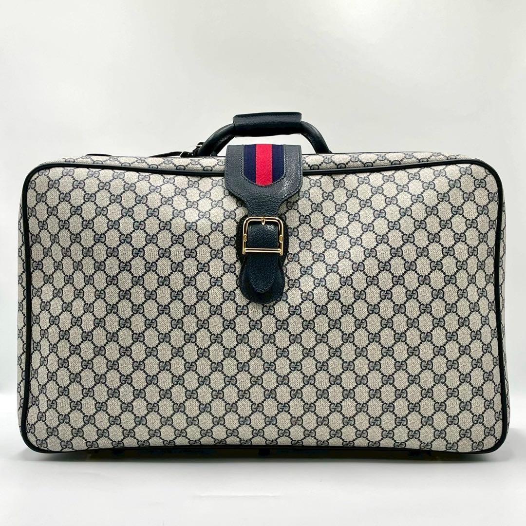 【極美品】 GUCCI グッチ ボストンバッグ トラベルバッグ ネイビー 紺