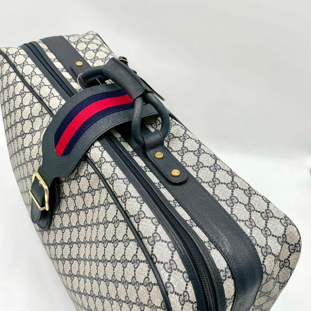 【極美品】 GUCCI グッチ ボストンバッグ トラベルバッグ ネイビー 紺