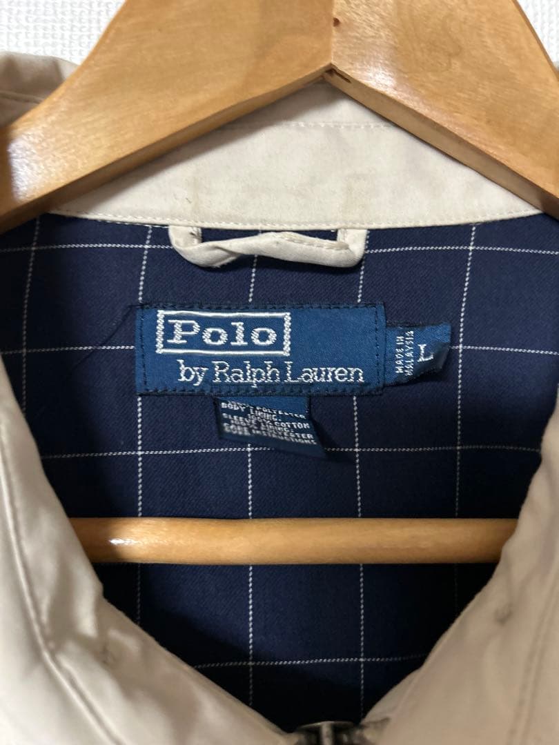 Ralph Lauren スイングトップ 裏地チェック ベージュ 刺繍
