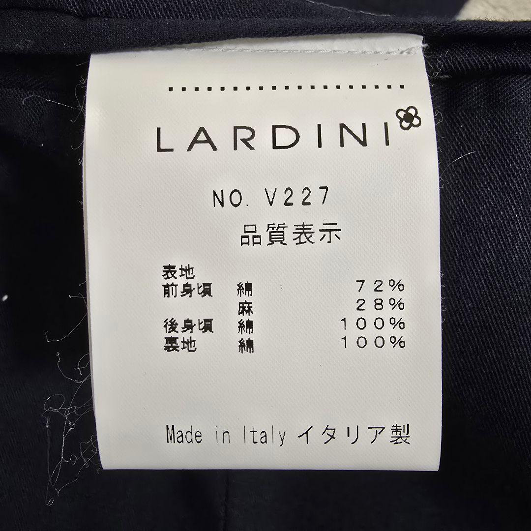 ラルディーニ LARDINI イタリア製 ベスト ジレ リネン ネイビー 44