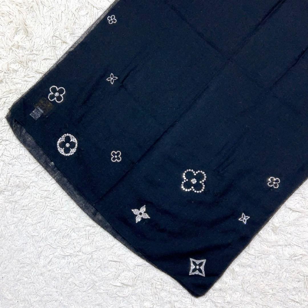 ルイヴィトン エトール モンテカルロ ストール カシミヤ ラインストーン 黒
