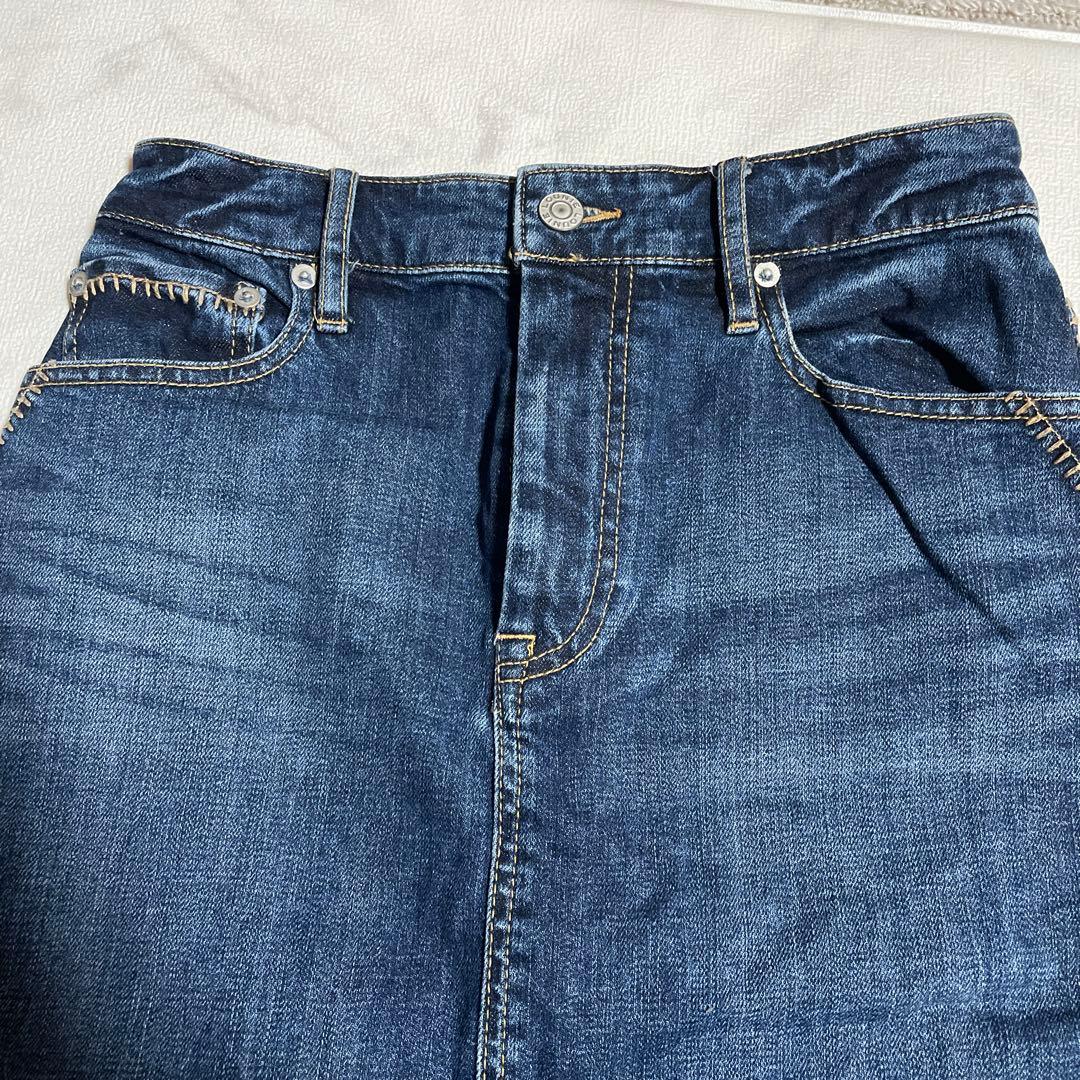LOUNIE デニムブルー スリットロングスカート 38