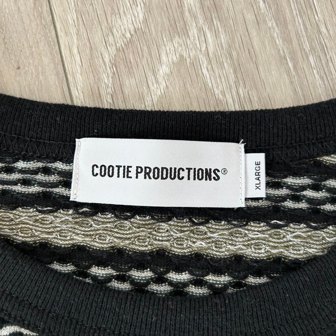 【美品】COOTIE PRODUCTIONS ジャガード Tシャツ ボーダーXL
