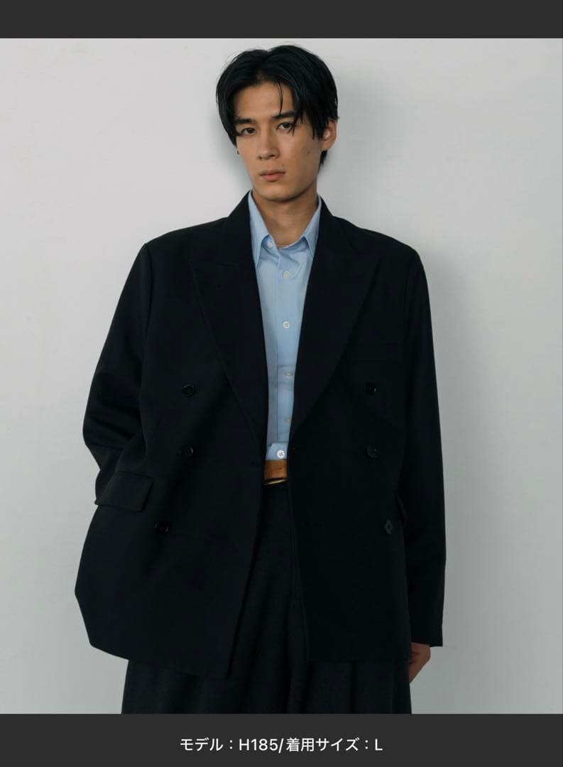 【LURAKU】Double-Breasted Jacket ブラック