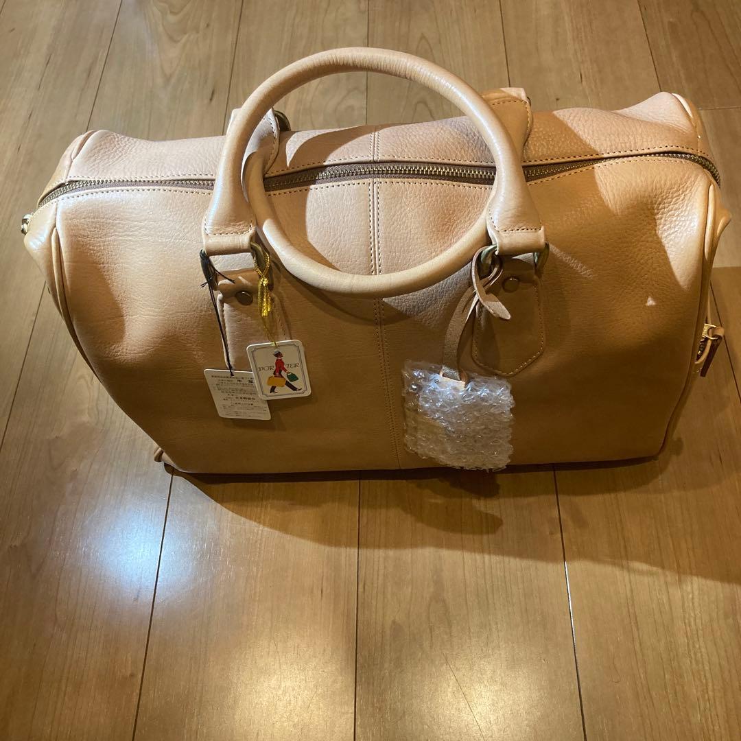 ネ*ト様 【新品・タグ付き】PORTER 牛革ボストンバッグ ベージュ（日本製）