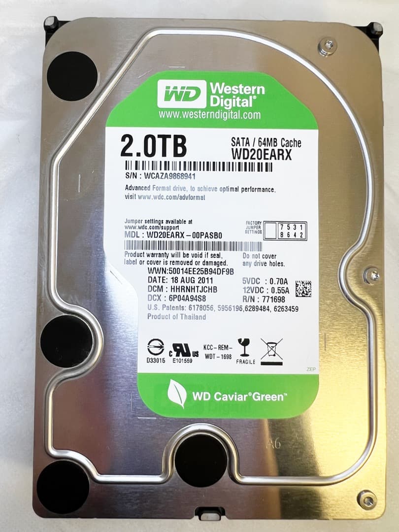 D*r様 WD GREENシリーズ★2TB HDD 3台セットで超超超お買い得品