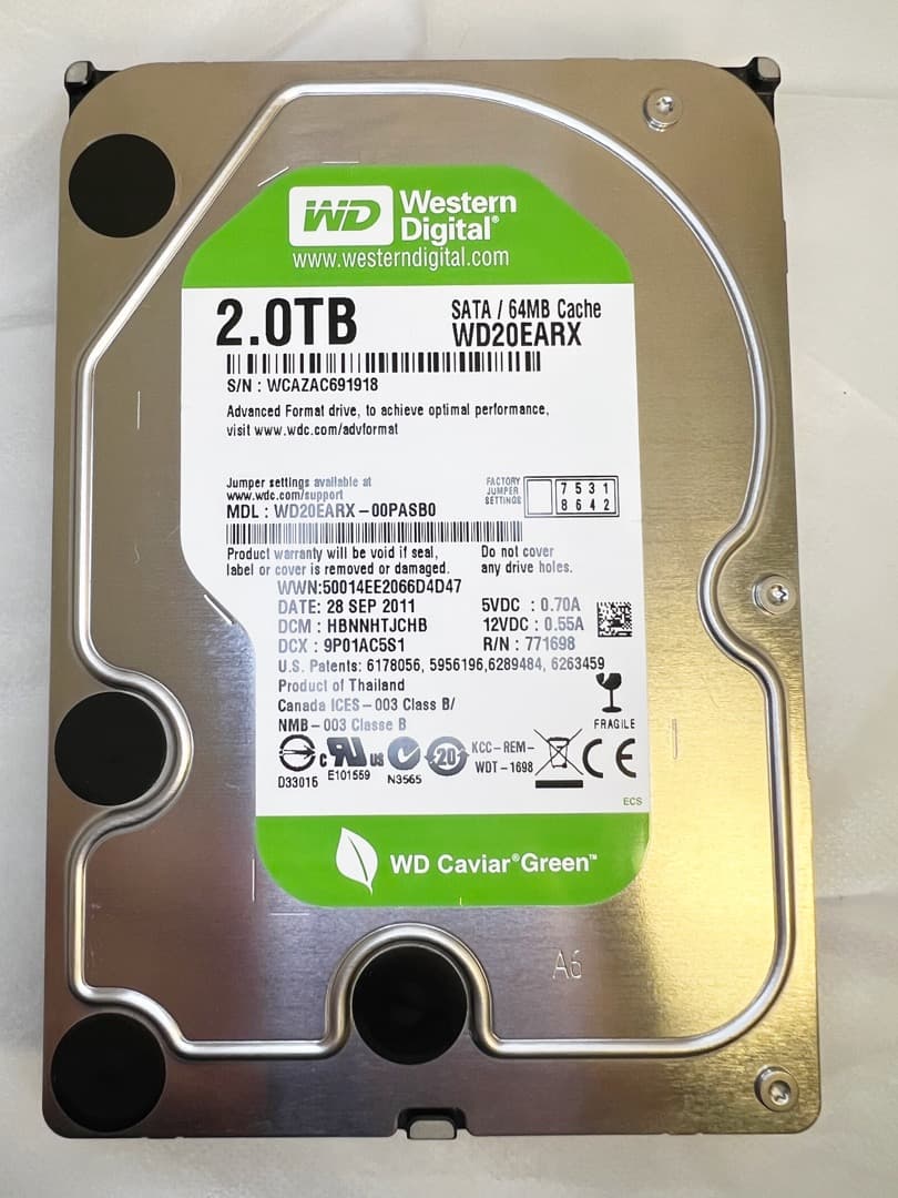 D*r様 WD GREENシリーズ★2TB HDD 3台セットで超超超お買い得品