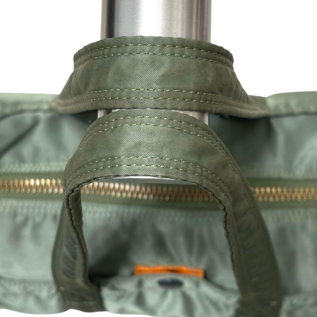 極美品 ポーター PORTER タンカー ミニボストンバッグ セージグリーン S
