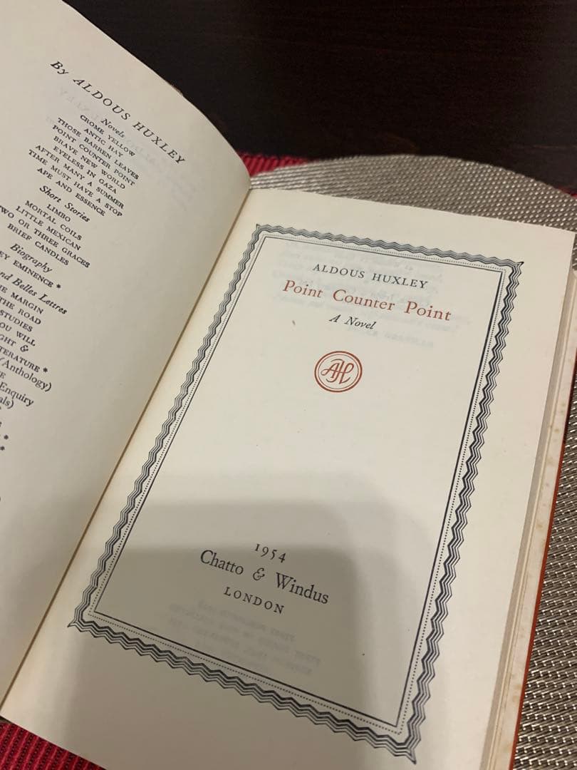 希少　Point Counter Point Aldous Huxley