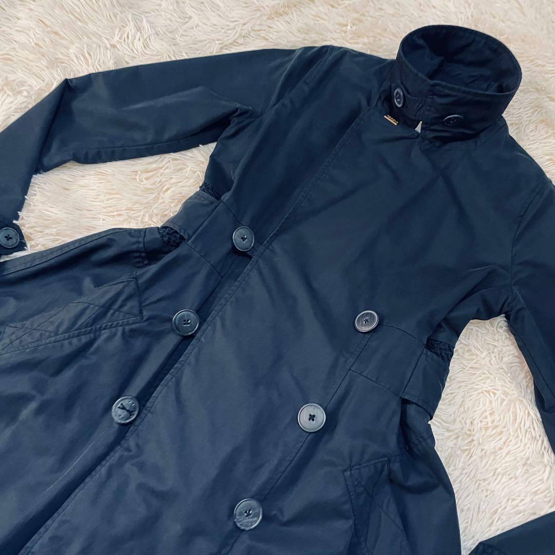 DIESEL/ディーゼル　Aライントレンチコート　ロング丈　黒　ブラック