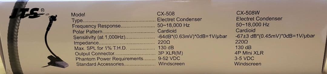 JTS CX-508 コンデンサーマイク