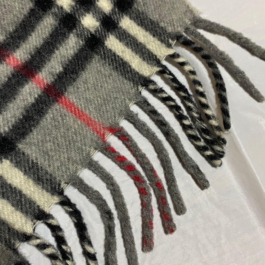 Burberrys バーバリー チェック カシミア100% マフラー　グレー