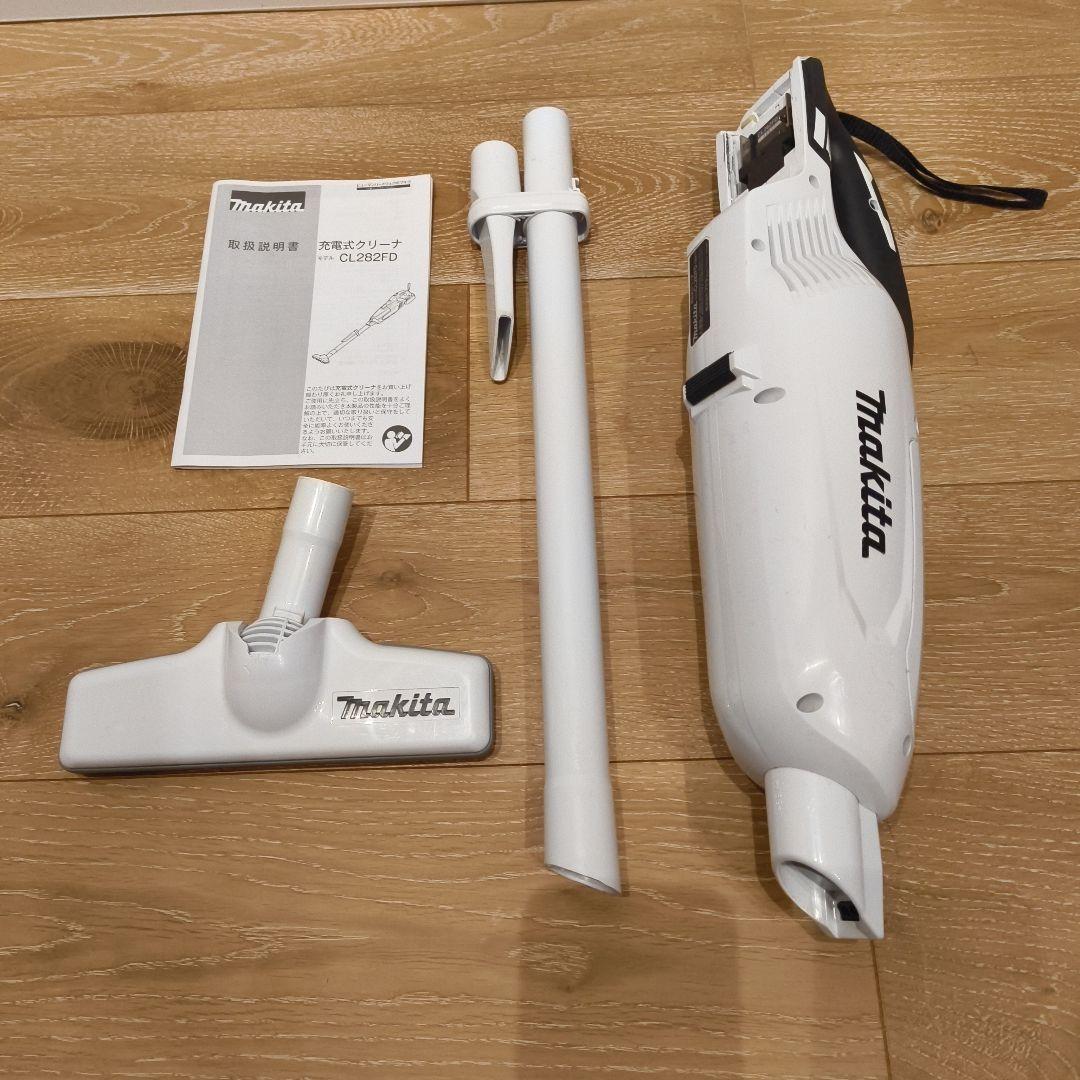 Makita 充電式クリーナー CL282FD ホワイト 紙パック式 スタンド付