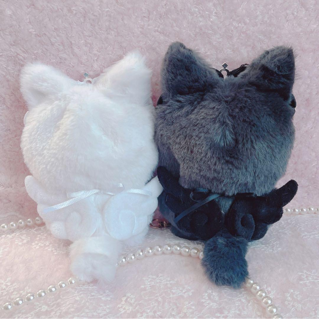 b.216 ぬい服 12cm ちびぐるみ 着ぐるみ メイド 白黒 ねこセット