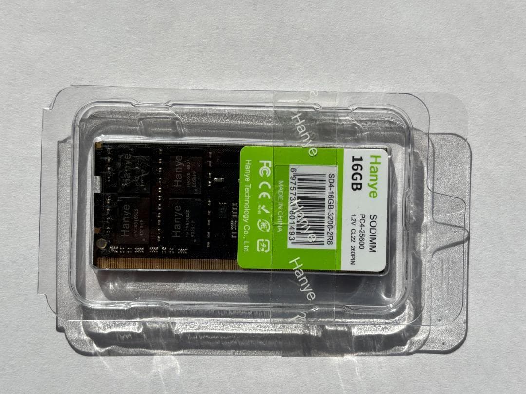 新品未開封品 Hanye 16GB PC4-25600 (DDR4-3200)