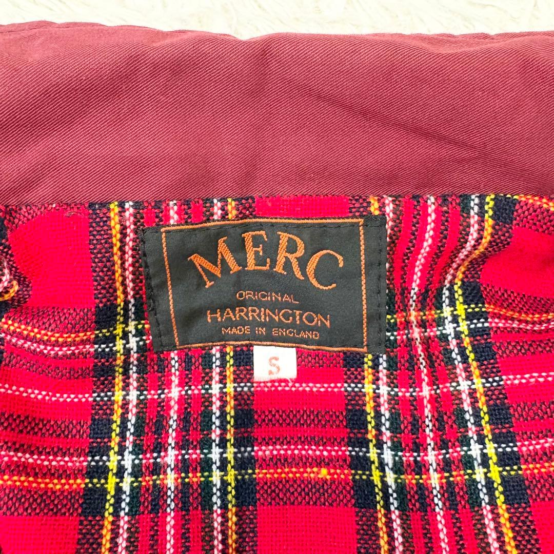【美品】 MERC ハリントンジャケット 英国製 タータンチェック ボルドー S